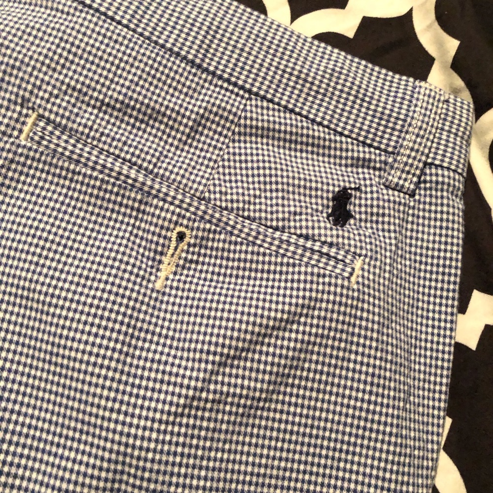 Polo Ralph Lauren Classic Fit Gingham Plaid Shorts Men’s 34 Blue White P8